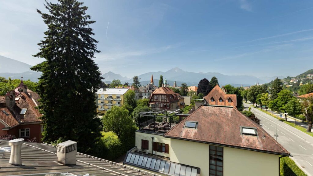 Panoramablick vom Studentenheim auf die Innsbrucker Nordkette